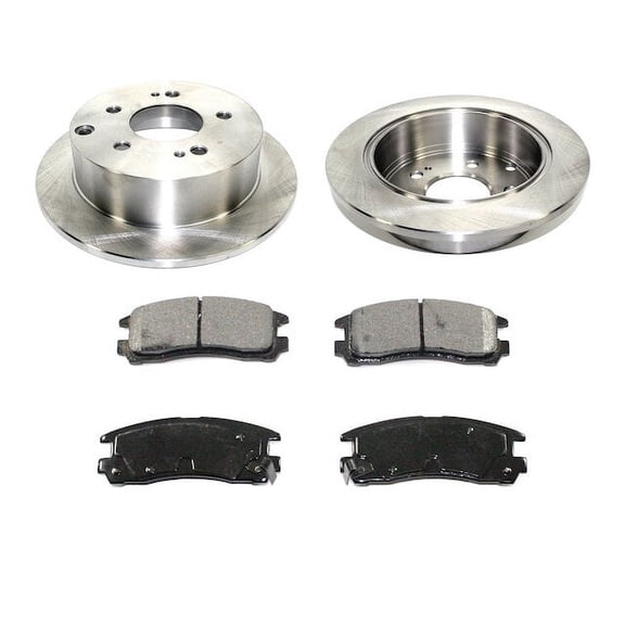 Rear Ceramic Brake Pads and Rotor Kit - Compatible with 2004 - 2012 Mitsubishi Galant 2.4L 4-Cylinder 2005 2006 2007 2008 2009 2010 2011