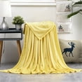 thumbnail image 2 of Bigersell Fleece Blanket Throw 59" x 51" Blankets for Couch, Sofa, Bed, Soft Lightweight Plush Cozy Blankets and Throws Microfiber Bedding Blanket Fall Winter Warm Flannel Blankets Yellow, 2 of 2