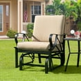 thumbnail image 2 of Costway 2PCS Patio Rocking Chair with Cushion Heavy-Duty Metal Frame Smooth Glider Outdoor, 2 of 9