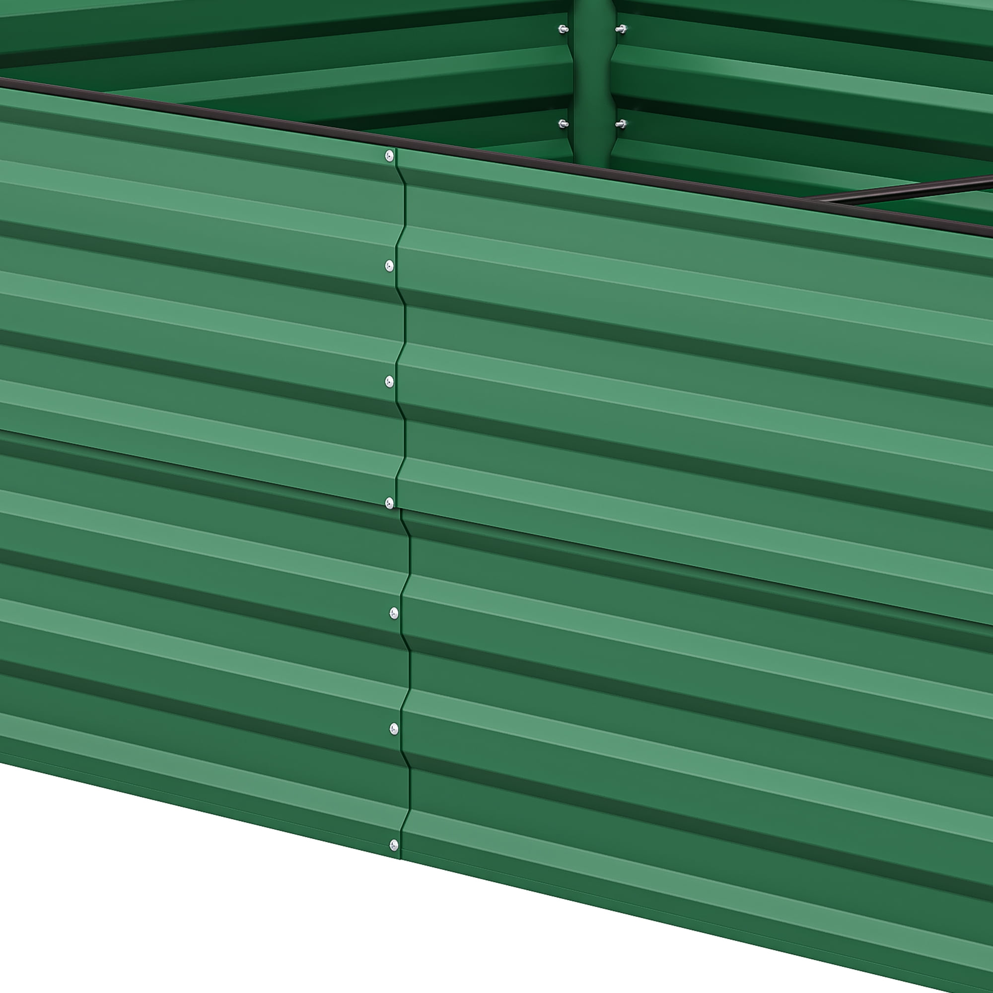 Uforic 8ftx4ftx2ft Large Raised Garden Bed Kit,Outdoor Galvanized Metal Patio Planter Box with Safety Rubber & Gloves, for Vegetables Flowers,Green