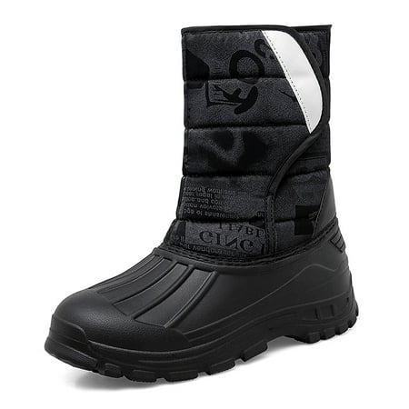 

Women s Snow Boots Waterproof Warm Faux Plush Lined Hook and Loop Anti Slip Mid Calf Winter Warm Shoes