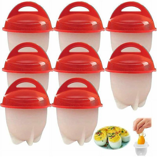 BR Juego de cocina de huevos de silicona (8 piezas): solución fácil y conveniente para hervir y hornear huevos