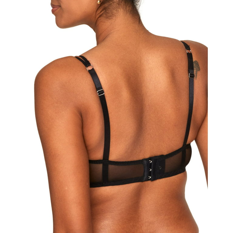 VS luxe lingerie unlined mesh balconet bra new size 32A black