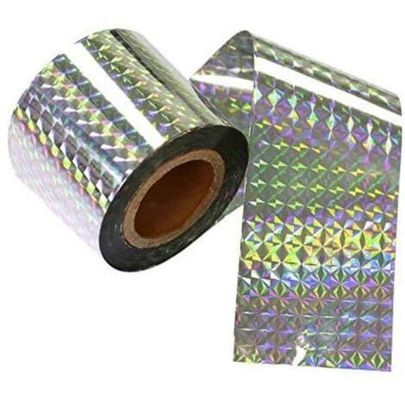 Holographic Ribbon For Home And Party Decoration, Durable Waterproof Material Reflective Tape, 1 Roll 4.8Cm X 80M, Non-Toxic Protection Against Birds