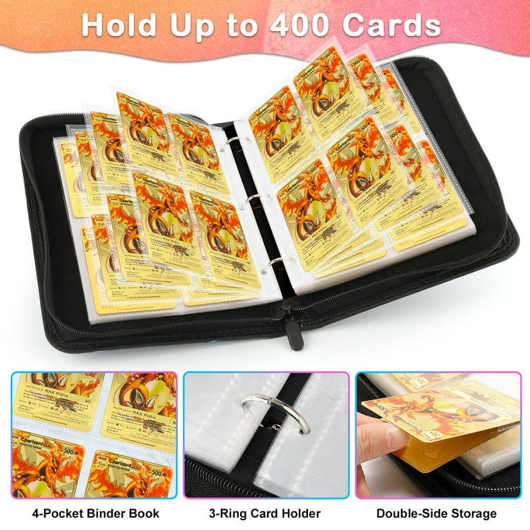 best binder for card collections 9 Pocket Binder, 900 Premium Zip Trading Card One Piece Top Loader PU Binder Game Cards, MTG, TCG, Yugioh, Sport Card Collector Card Album (Black) : Toys & Games compatible pages offer structured slots for seamless viewing and organization Trading Card Binder, Premium 9