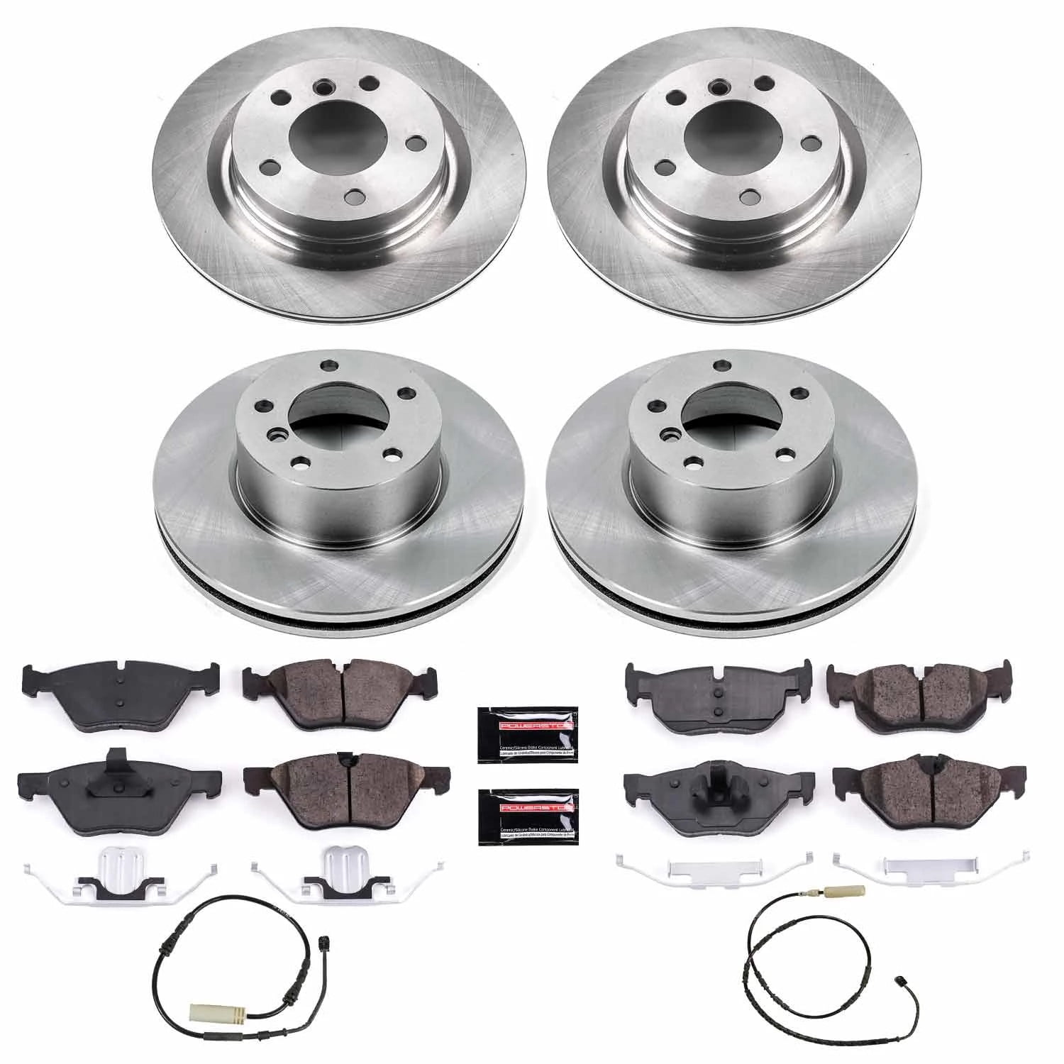 PowerStop Front and Rear Stock Replacement Brake Pad and Rotor Kit Fits: BMW Select Models KOE6347
