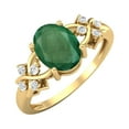 thumbnail image 2 of 925 Silver Gold Vermeil 8X6 MM Oval Shape Emerald Zambia Women Mother's Day Gift Ring, 2 of 4