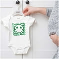 thumbnail image 5 of St Patrick's Day Clover Happy Face Romper Boys or Girls Infant Baby Brisco Brands NB, 5 of 6