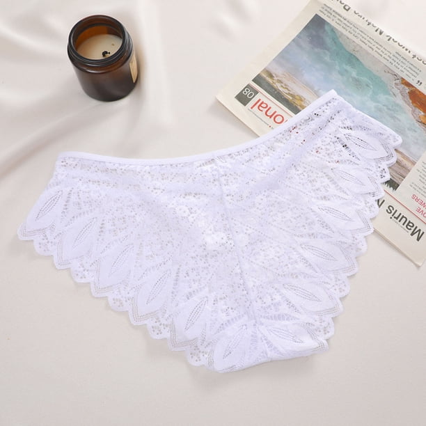 Puntoco Bragas para mujer, bragas de cintura alta, ropa interior cómoda, bragas casuales de encaje para mujer