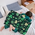 thumbnail image 4 of St. Patrick''s Day Throw Blanket, Ireland Clovers Blanket, Super Soft Warm Shamrock Throw Blanket for Couch Sofa Chair Office Bedding Fuzzy Blanket Gifts 40"x50", 4 of 6