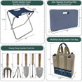 thumbnail image 2 of Garden Folding Gardener Stool with Gardening Tools Insulation Garden Bags Plus 5 Garden Tools and Gardening Kneeler Ideal Gift for Mother's Day/Father's Day (Navy Blue), 2 of 7