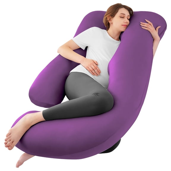 Almohada de embarazo Sasttie en forma de U con enfriamiento 145x70 cm Morado
