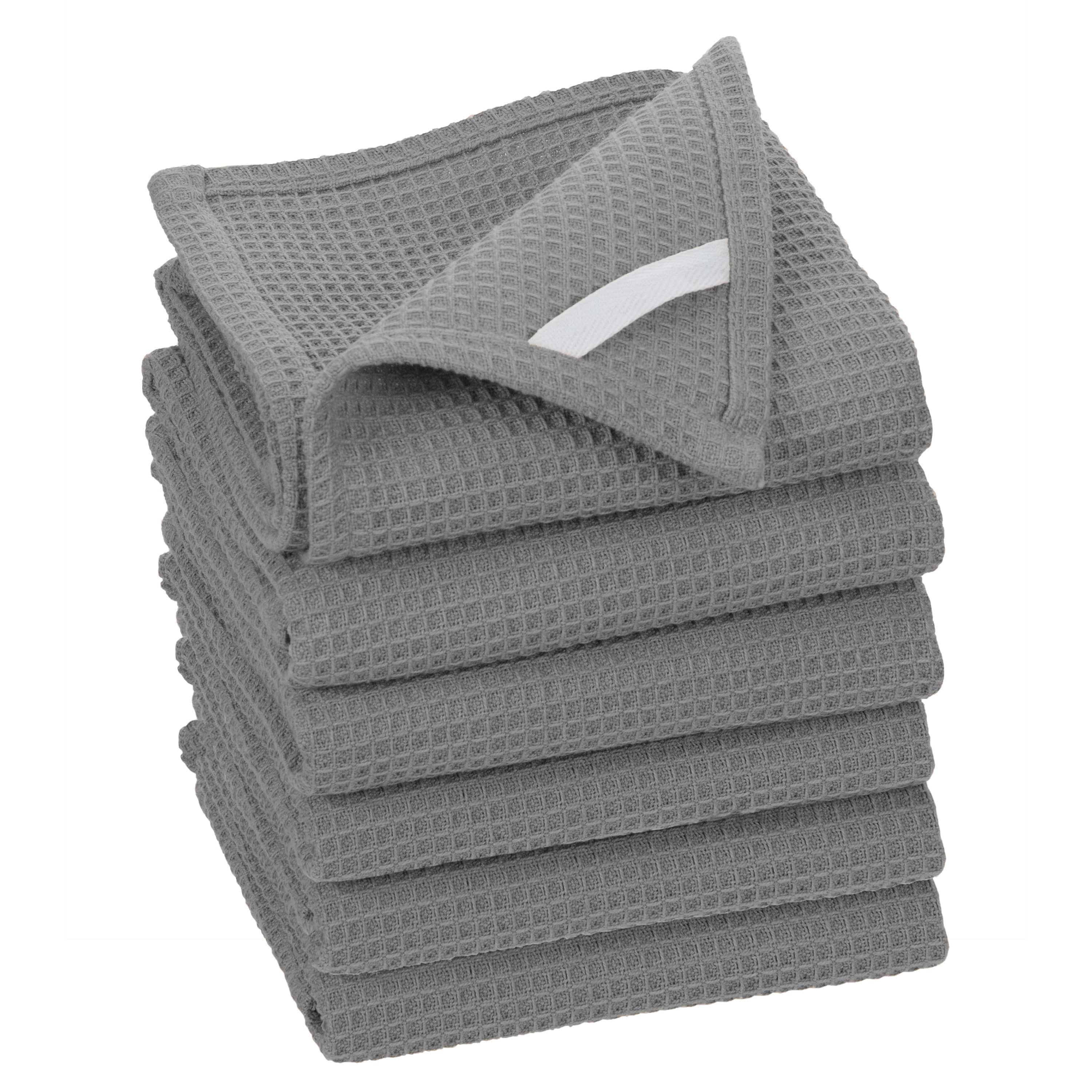 Fabstyles Broadway Waffle 6 Piece Kitchen Towel 100% Cotton, 28" x 18"