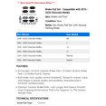 thumbnail image 2 of Brake Pad Set - Compatible with 2016 - 2020 Chevy Malibu 2017 2018 2019, 2 of 2