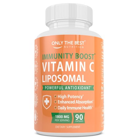 Only The Best Liposomal Vitamin C Buffered 1800mg - Immune System & Collagen Booster,