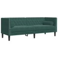 thumbnail image 2 of vidaXL 2 Piece Chesterfield Sofa Set with Bolsters Dark Green Velvet, 2 of 5