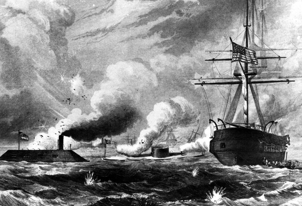 Civil WarIllustration Depicting The First Duel Between The Warships