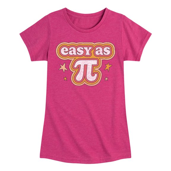 Instant Message - Easy As Pi - Toddler & Youth Girls Short Sleeve Graphic T-Shirt