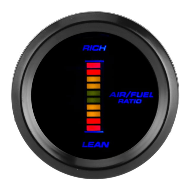 Universal Air Fuel Ratio Gauge Blue LED Indicator Meter 52mm Dia Auto Instrument