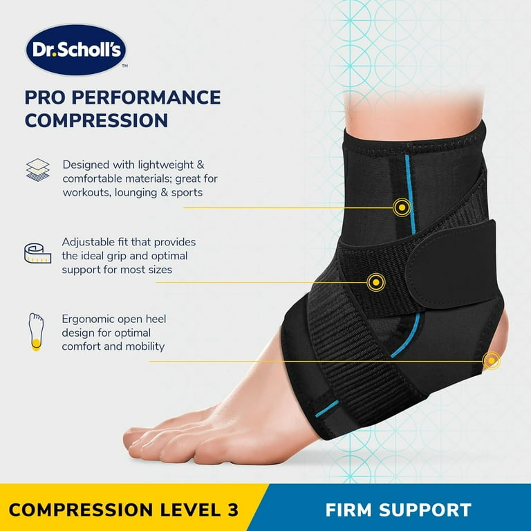 Scholl's L/XL Ankle Support, Compression Brace with Breathable