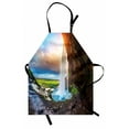thumbnail image 1 of Iceland Apron, Seljalandsfoss Waterfall During Sunset Scenery Cloudscape Wilderness, Unisex Kitchen Bib with Adjustable Neck for Cooking Gardening, Adult Size, Multicolor, by Ambesonne, 1 of 4