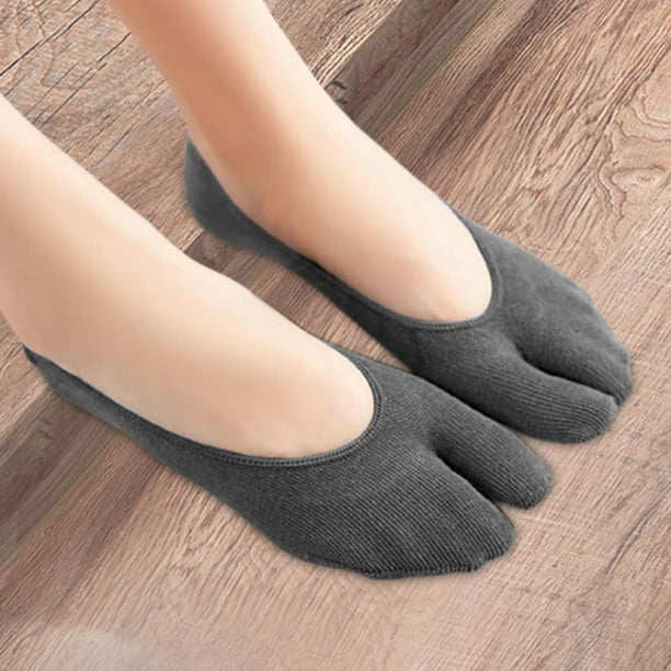 Calcetines sin punta para mujer, calcetines con de 2 puntas, calcetines con punta dividida para cumpleaños de verano, calcetines informales Gris oscuro Salvador Calcetines de mujer