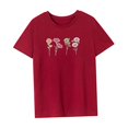thumbnail image 4 of Camiseta de verano para mujer, cómoda camiseta básica con cuello redondo para deportes de viaje M, 4 of 7