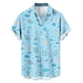 thumbnail image 4 of Gamivast Men's Button Down Shirts Short Sleeve Nautical Fish Starfish Print Beach Tops Summer Vacation Hawaiian Tee Breathable Soft Casual, 4 of 6
