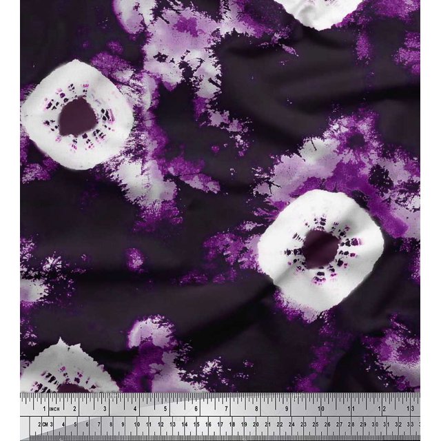Soimoi Modal Satin Fabric Spider Tie-Dye Decor Fabric Printed Yard 42 Inch Wide