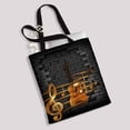 thumbnail image 2 of PKQWTM Gold Musical Notes Volume Treble Clef Staff Guitar Old Brick Wall Canvas Shoulder Bags Handbags Tote Bags Shopping Bag, 2 of 2