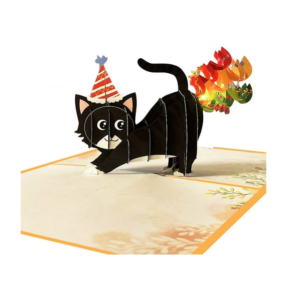 Surprise and Entertain with Rainbow Cat 3D Music Birthday Card Greeting Cards