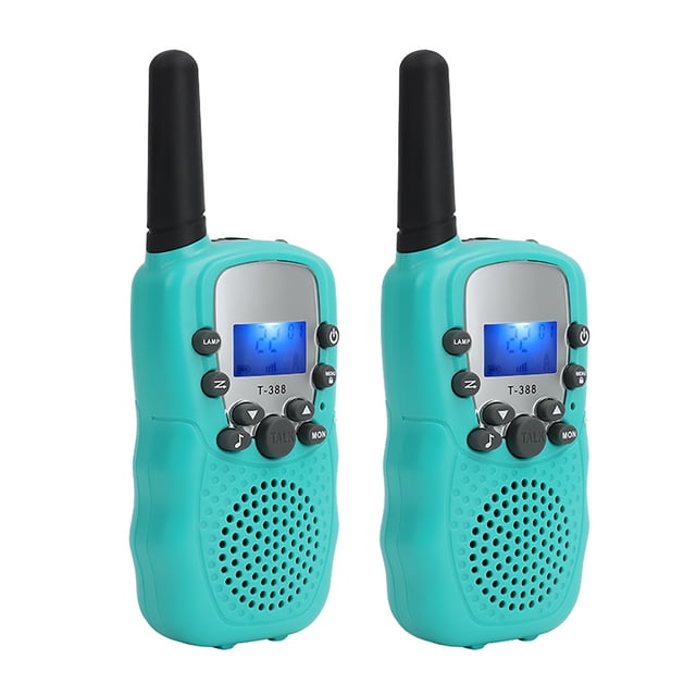 Walkie Talkie portátil de mano para niños, radios de 2 vías, 3 km de largo alcance, educativo, inter Abanopi Verde