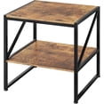 thumbnail image 1 of 20" Small Nightstand, Mini Fridge Stand, Square Side Table, End Table for Living Room, Bedroom Beside Table, Table De Chevet, Record Player Stand,Rustic Brown, 1 of 14