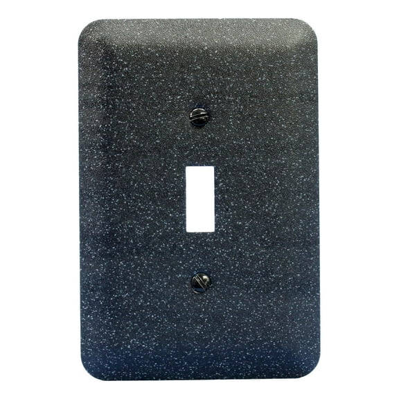 Leviton 89301-GBL Jumbo Toggle Switch Wallplate Metal Switchplate, Black Granite Finish
