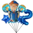 thumbnail image 3 of Blippi Tema De Dibujos Animados De Película De Aluminio Número De Globos Conjunto De Fiesta De Cumpleaños Suministros De Profesor De Inglés Juguete Decorativo Globo, 3 of 4