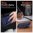 thumbnail image 4 of Dteck Card Holder Case for iPhone 11,Shockproof Silicone + PC Case Ring Stand Heavy Duty Drop Protection Wallet Cover for iPhone 11,Blue, 4 of 7