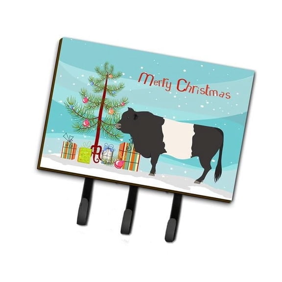 Carolines Treasures BB9198TH68 Belted Galloway Cow Christmas Leash or Key Holder