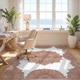 thumbnail image 3 of Design&I 8'x10' Washable Area Rug Sleek Flatweave Pet Friendly Faded Terracotta Beige Accent Bordered Vintage Design Rectangle for King Size Bedroom, Under Bed, 3 of 7