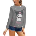 thumbnail image 6 of Kuromi And My Melody Women's Casual Crew Neck Sweatshirt Long Sleeve Pullover Tops, 6 of 8