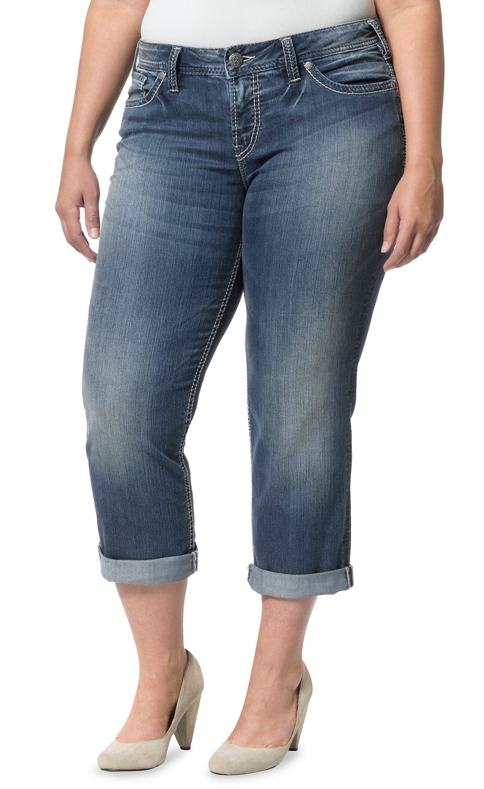 Silver Jeans - Silver Jeans NEW Blue Womens Size 18 Plus Capri Stretch ...