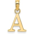 thumbnail image 3 of Solid 10K Yellow Gold Polished A Block Initial Charm - 12mm, 3 of 6