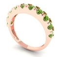 thumbnail image 2 of 1 ctw Wedding Band for Women - 18K Rose Gold Natural Peridot Stackable Eternity Ring, 2 of 6