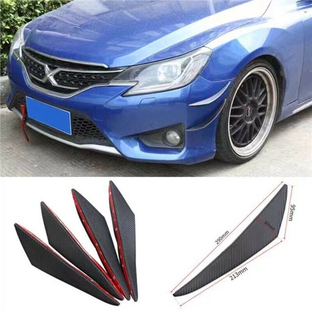 4pcs Automotive Lips External Parts Diffuser Separators Fin Body Tail Canar for DS Chin-