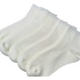 thumbnail image 5 of SERISIMPLE Bamboo Stretch Kids Ankle Sock Breathable Lightweight for Preschool Thin Soft Baby Socks 5 Pairs (White, 6-8 Years), 5 of 6