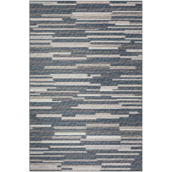 Addison Yuma Indoor/Outdoor Grey Mid-Century Striped 8’ x 10’ Non-Skid Area Rug