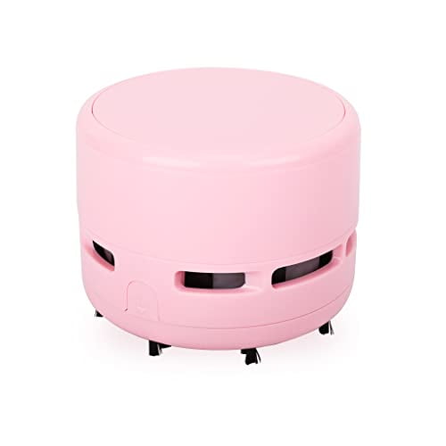 Aspiradora de escritorio FineInno Mini, recogemigas, accesorio de escritorio rosa, limpieza portátil para hogar, oficina, coche y pelos de mascotas.