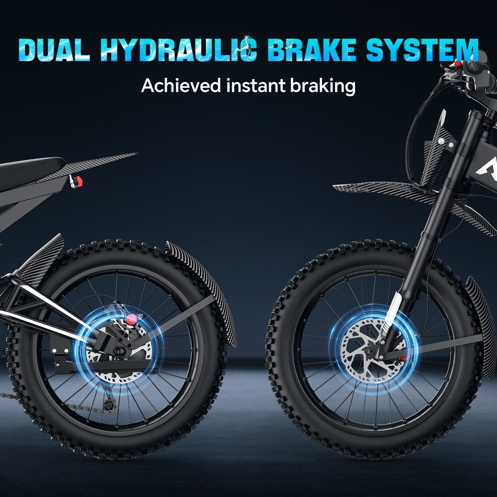 Arkveld APEX1 Electric Bike for Adults，Peak-3000W 25" Fat Tire All-Terrain E-Bike 80Miles 40MPH Electric Dirt Bike for Road Sand Mountain Snow - 48V 32AH Battery Powered Electric Motorcycle,UL2849