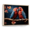 thumbnail image 2 of Designart "Vivid Conversations Among Parrots" Parrot Floater Framed Wall Art Living Room, 2 of 5