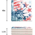 thumbnail image 3 of FMSHPON Independence Day American Flag Statue of Liberty Set of 8 Coaster for Drinks, Absorbent Ceramic Stone Coasters Cup Mat with Cork Base for Home Kitchen Room Coffee Table Bar Decor, 3 of 4