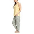 thumbnail image 4 of MUK LUKS Tank and Jogger Pajama Set, Saffron/Flower, 5X, 4 of 4